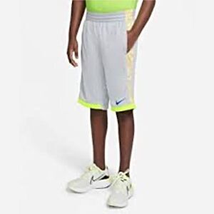 Nike Dri-Fit Boy's Gray Standard Fit Basketball Athletic Shorts Medium Plus Exte